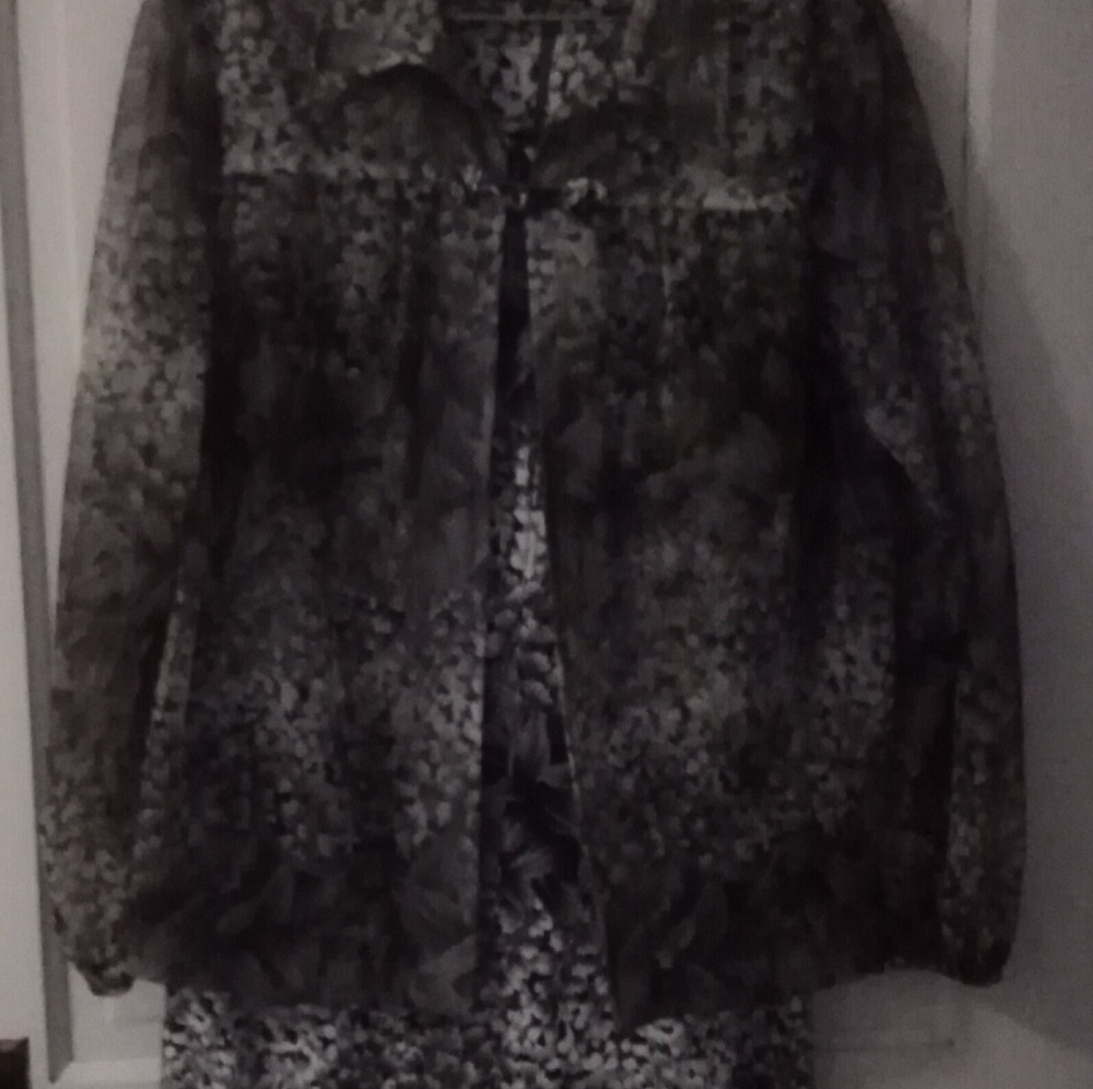 Dress w/sheer coat